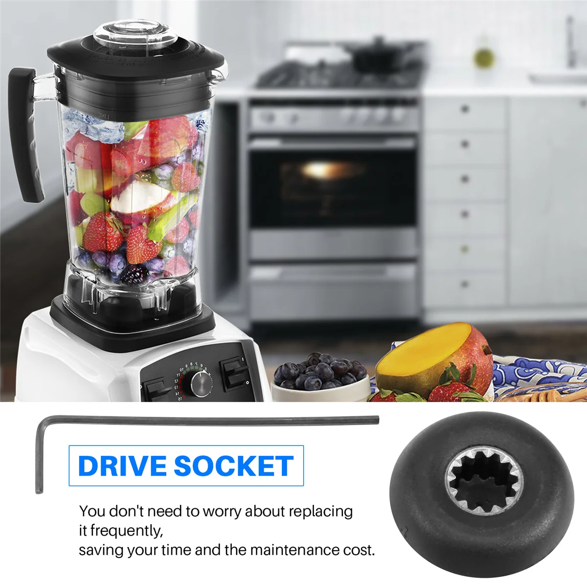 Drive Socket Kit Compatível para Vitamix Blender, Peças De Reposição, Acessórios