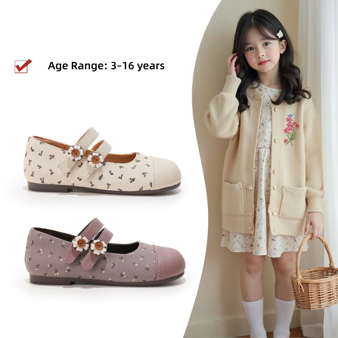 

Girls Mary Janes 2026 Spring Autumn Soft Sole Princess Dress Shoes Kids Ballet Flats for School Party Non-Slip Size 3-16 Years