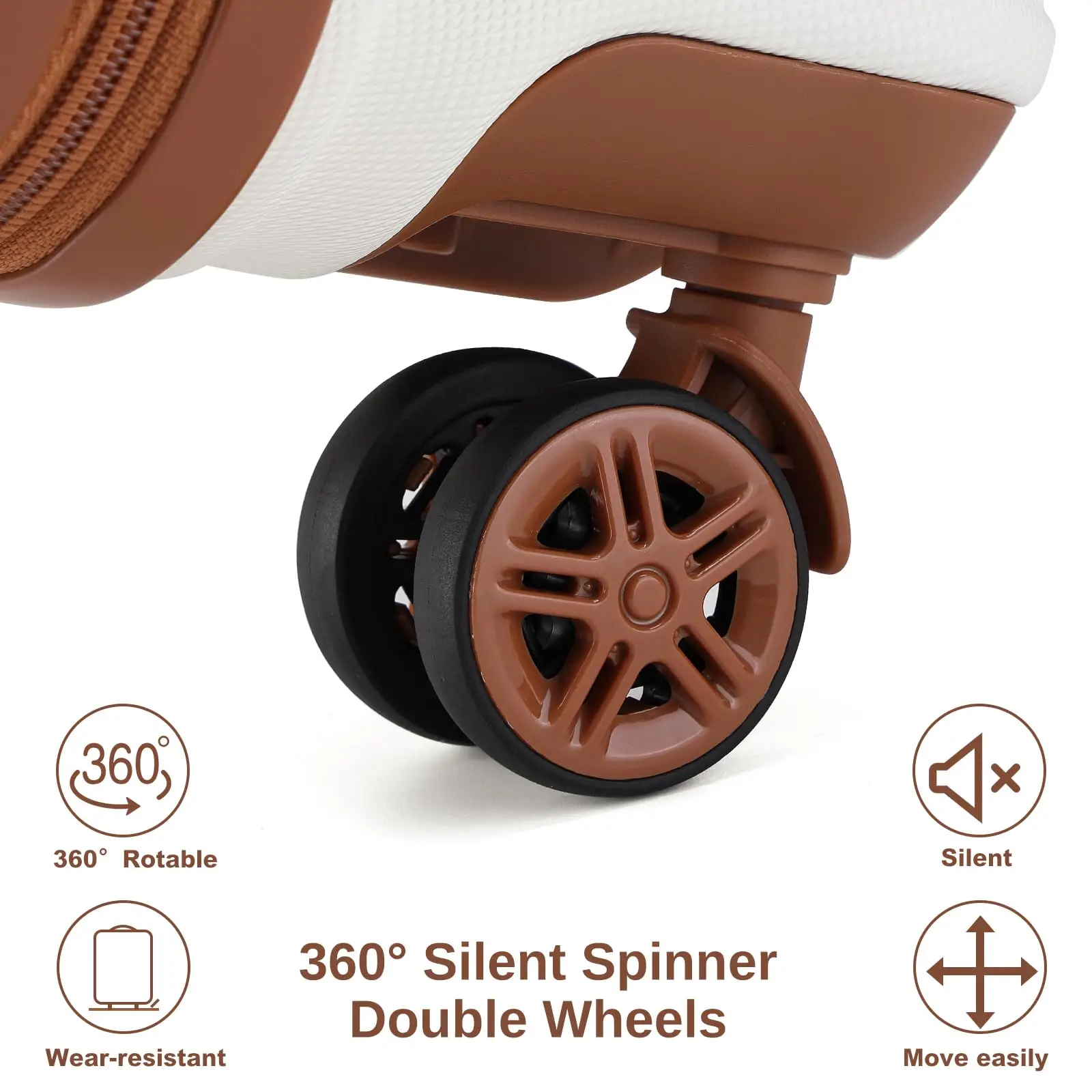 Collezione di valigie Kono Luxury da 6 pezzi: valigie rigide + borsone e custodia per cosmetici, taglie 20/24/28".