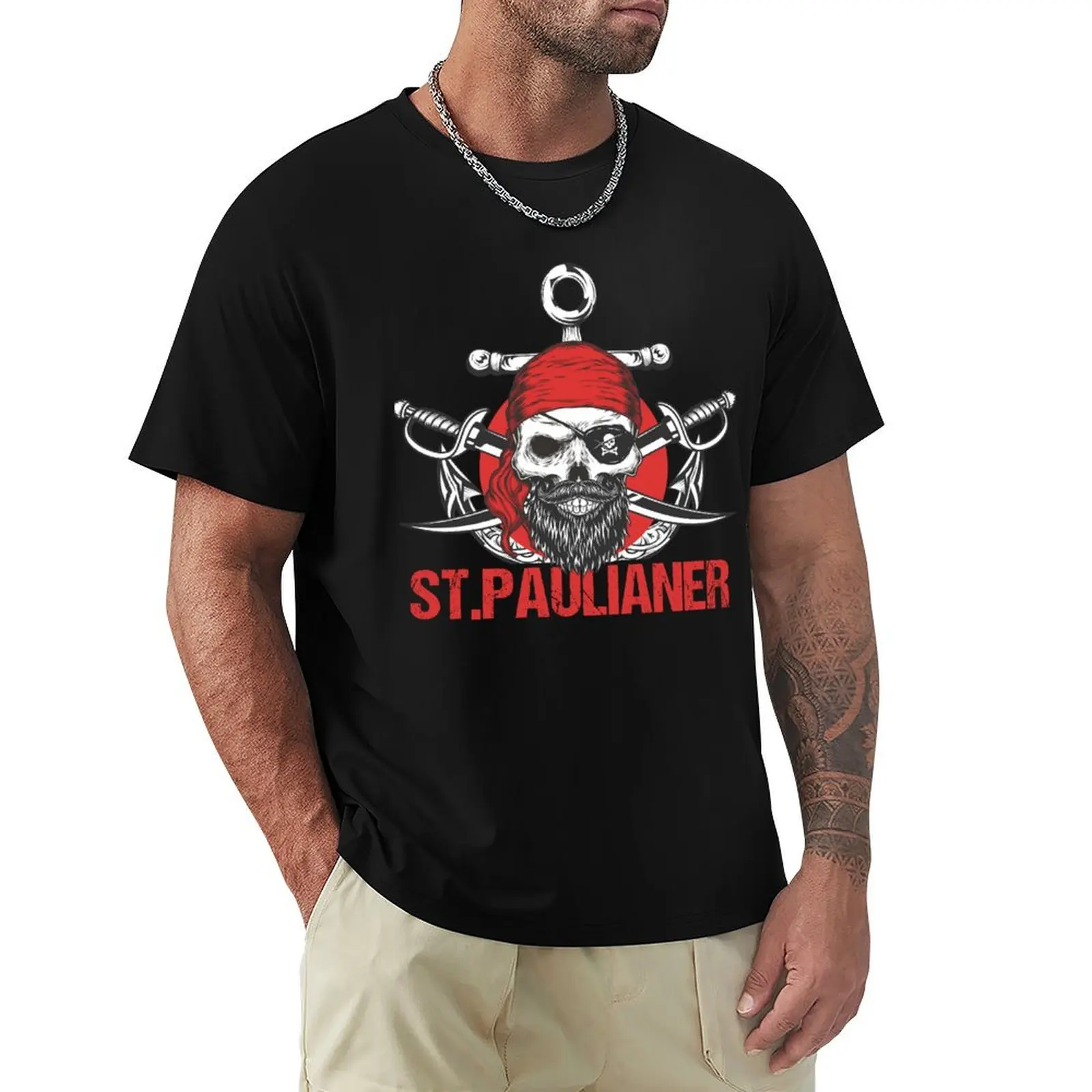 

St. Paulaner Hamburg fan St Pauli football shirt Hamburg T-Shirt Retro Style Print Casual Top