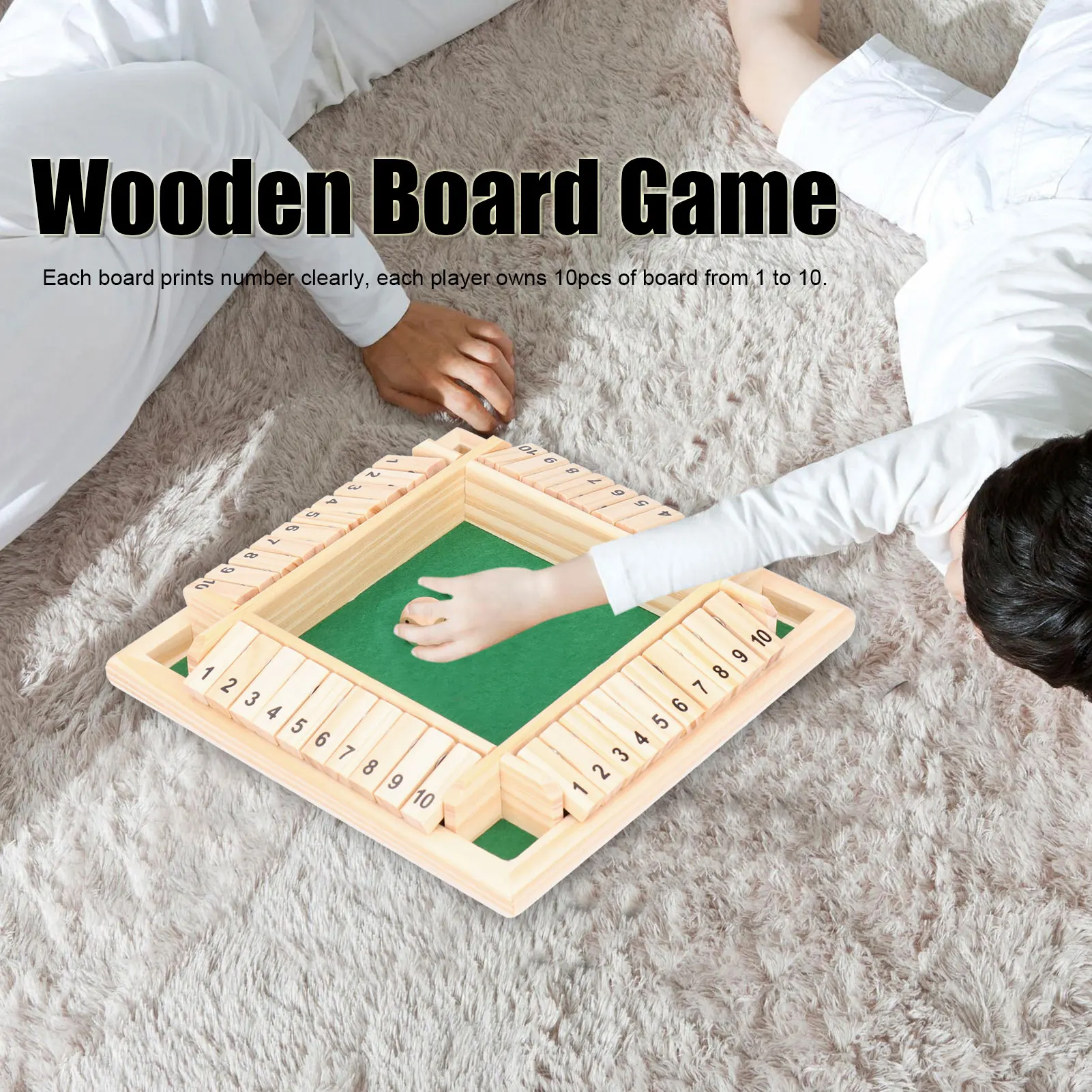 

Dices Game Set Party Supplies Wood Board Wooden Number Board Dices Game Set for 4 People KTV Pub Party Supplies Prop