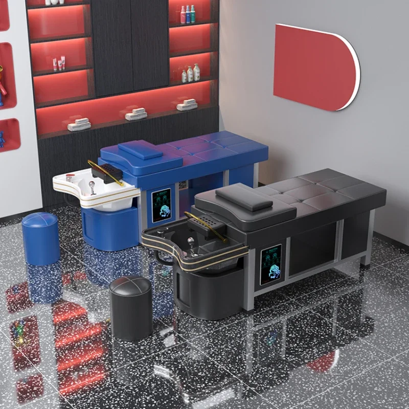 Cadeira de maquiagem profissional para salão de beleza, shampoo, mesa de massagem, lavagem de água, cabelo, tratamento japonês, cama de spa