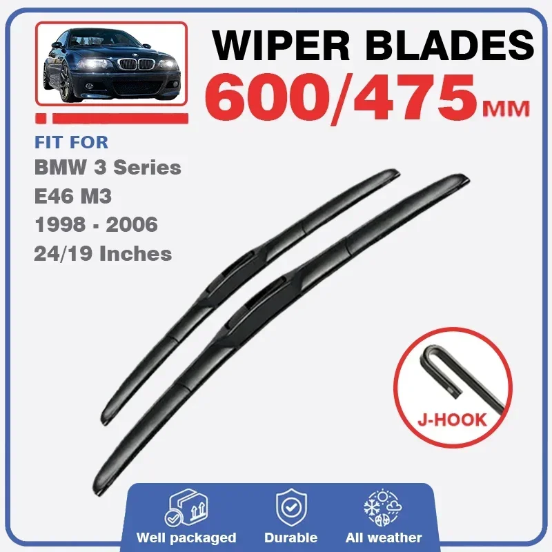 For BMW 3 Series E46 M3 1998 - 2006 Sedan Front Windscreen Wiper Blades Brushes Window 320d 328i 318i 325i 316i  Accessories