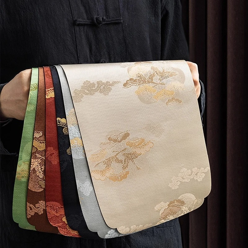 Elegant Chinese Zen Thickened Brocade Tea Table Mat Cushion for Teacup Tea Ceremony Home Kitchen Table Decor Gift