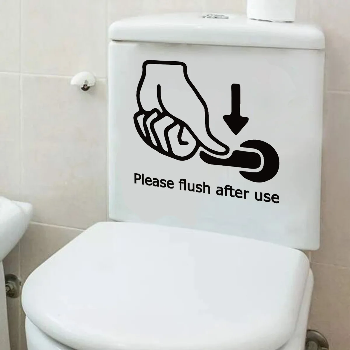 T257# Please flush after use Sticker Bathroom Toilet Cover Sticker Wall Stickers Wc Accessories For Home BathRoom Decoration