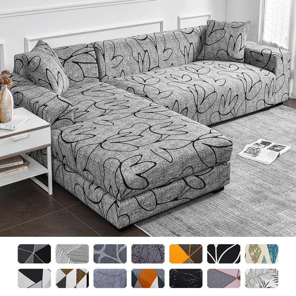 Sofa Cover for Living Room Stretch Printed Sofa Slipcover L shape Corner Sofa Covers funda sofa Elastic Couch Cover 1/2/3/4-seat