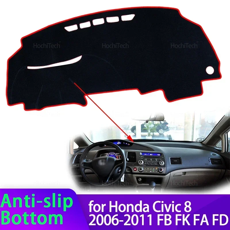 

For Honda Civic 8 2006-2011 FB FK FA FD Car Dashboard Cover Avoid Light Pad Instrument Panel Mat Case Carpets
