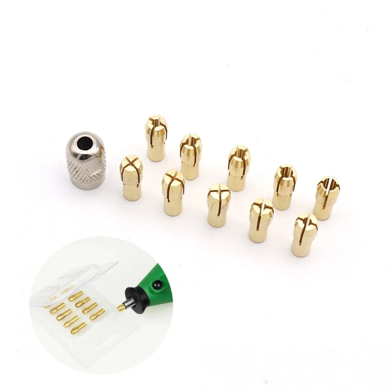 

Мини-сверлильный патрон из латуни для роторного инструмента 0,5-3,2 мм, латунная втулка и гайка для набора аксессуаров