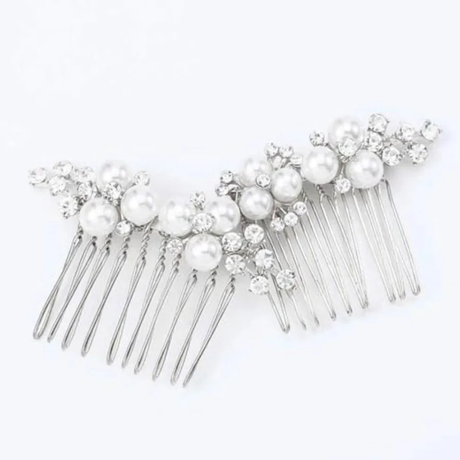 

Pearl Wedding Hair Comb Rhinestone Bridal Hair Accessories for Women