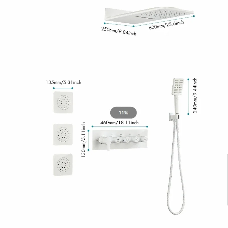 suppliers custom integrated retractable shower head set wall mounted rain shower handheld filtered shower head faucet set