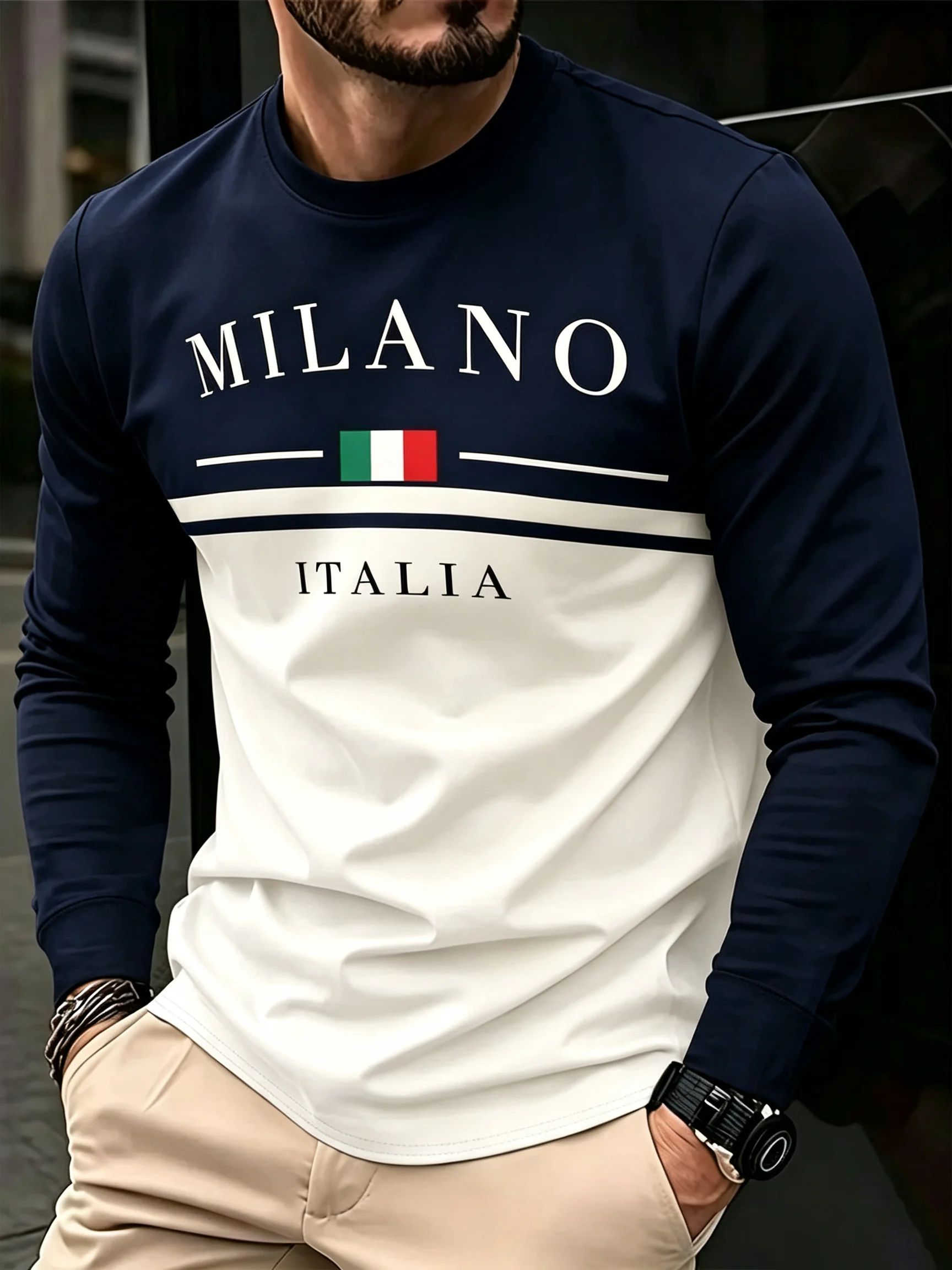 Men's Long Sleeve T-Shirt MILA - Mens Fashion Top ulasan dan harga