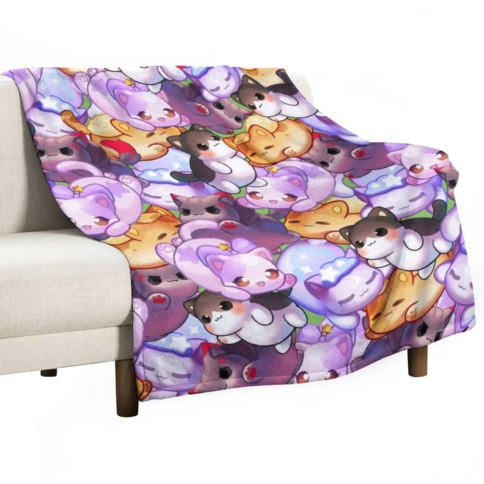 Aphmau Meow Plushies Anime Cats Throw Blanket valentine gift ideas Designers Hairy Blankets