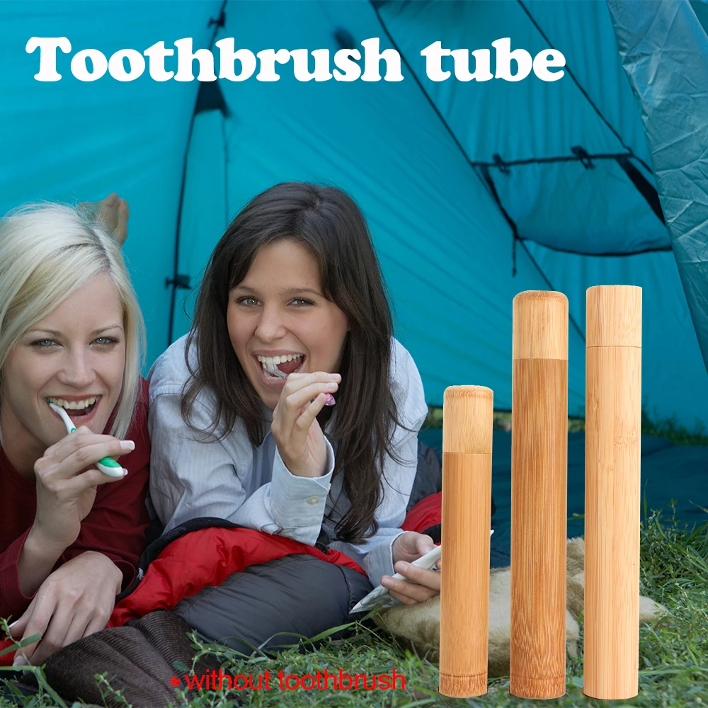 Beauty &Health Eco Friendly Travel Accessories Toothbrush Case Portable Bamboo Tube Wooden Tools