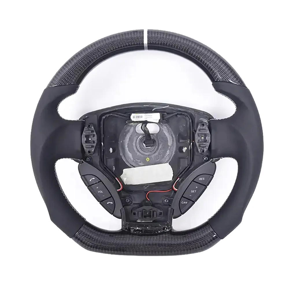 For Aston Martin custom leather half punch LED Forged Carbon Fiber steering wheel Multi-color stitching