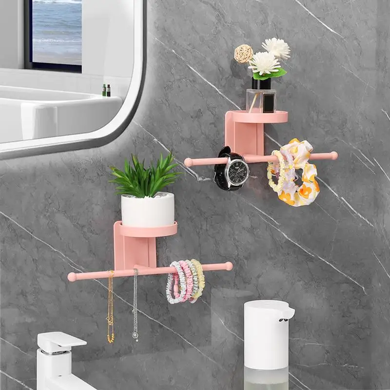 

Adhesive Bath Towel Bar No Punch Holes Needed Aromatherapy Storage Rack Wall Mounted Space-Saving Bar For Kitchen Toilet Holds