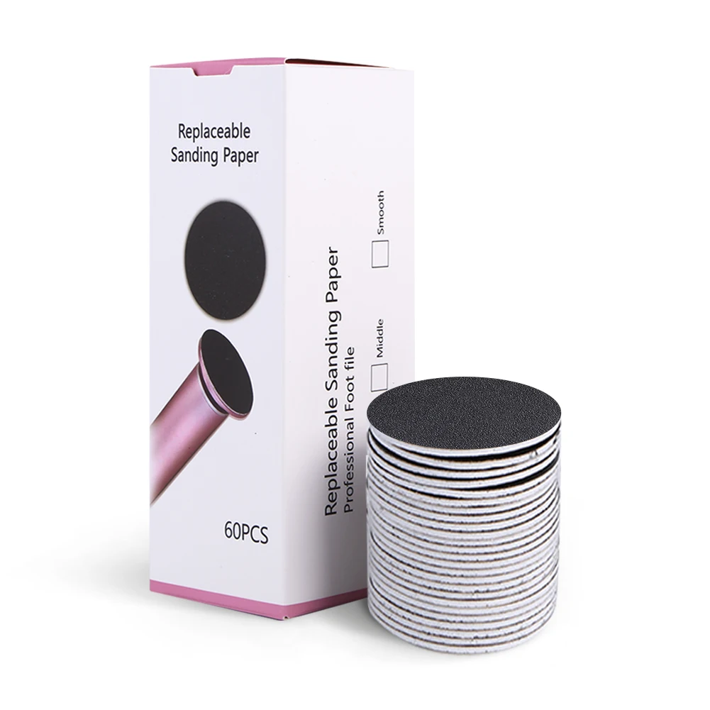 

60Pcs 43mm Foot Dead Skin Sandpaper Replaceable Sanding Paper Callus Remover Sandpaper for Men Women Dead Cracked Hard Skin
