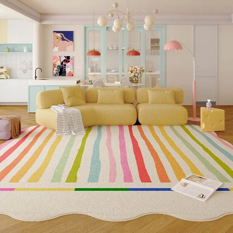 Dopamine Irregular Living Room Carpet Home Decor Sofa Coffee Table Soft Plush Floor Mat Washable Bedroom Bedside Fluffy Rug 러그