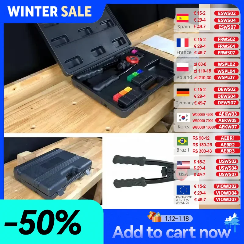 ALLSOME АВТОМОБИЛЬНЫЙ набор ручных заклепок, 13-дюймовый инструмент для заклепок, ручка, инструмент с резьбовой вставкой и 7 сменными оправками