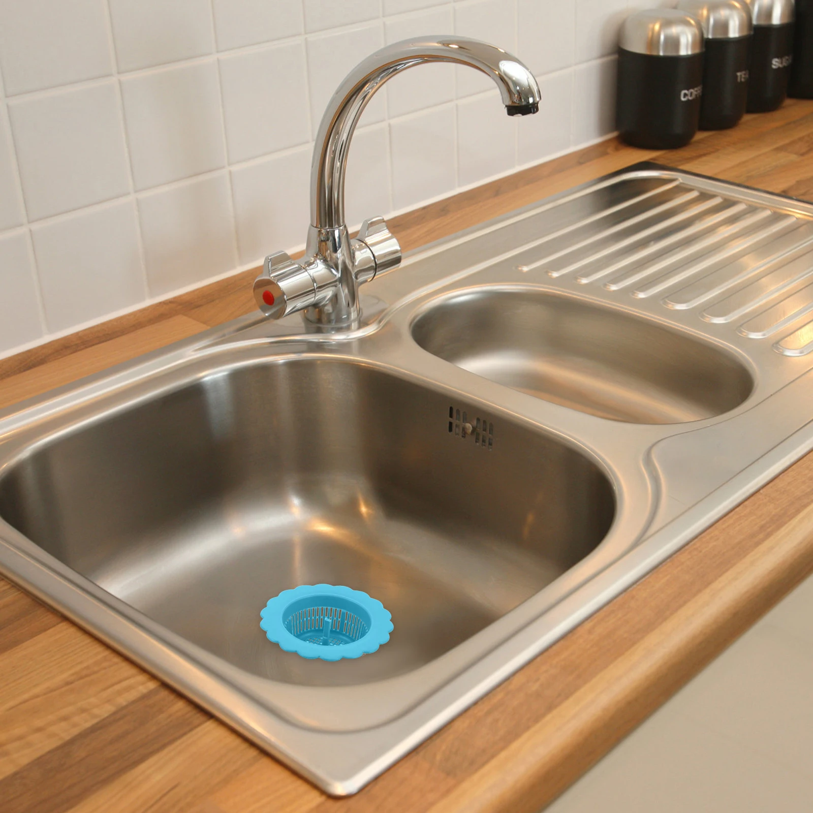 

2pcs Sink Filter Cover Drain Catcher Bathroom Stopper AntiClogging Blue Plastic Kitchen Accessories RV Home Use