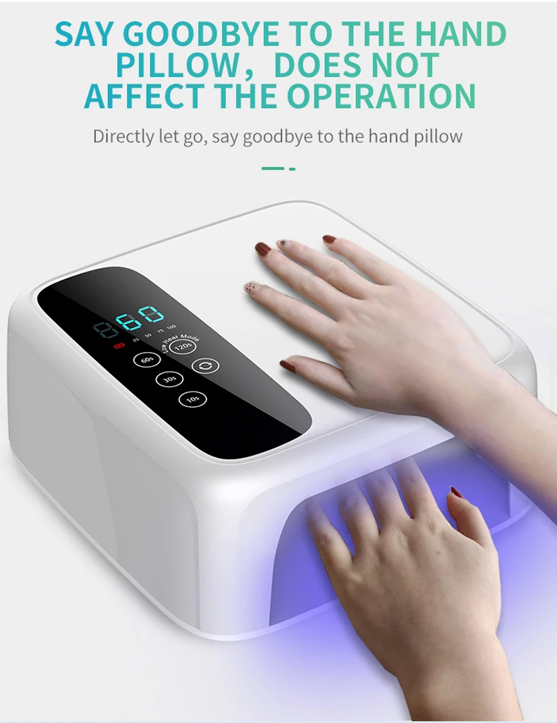 แบบพกพา 72W ไฟ LED ไร้สายแบบชาร์จไฟได้เซ็นเซอร์อินฟราเรด UV LED เล็บเจล Polish Curing Lamp เครื่องเป่าเล็บ 4 ตัวจับเวลา