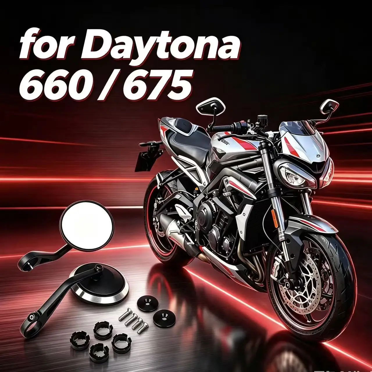 For Daytona 660/675 Triumph Rocket 3 Bobber T120 Motorcycle Accessories CNC Handle Bar Rearview Side Mirrors Bar End Mirror Kit