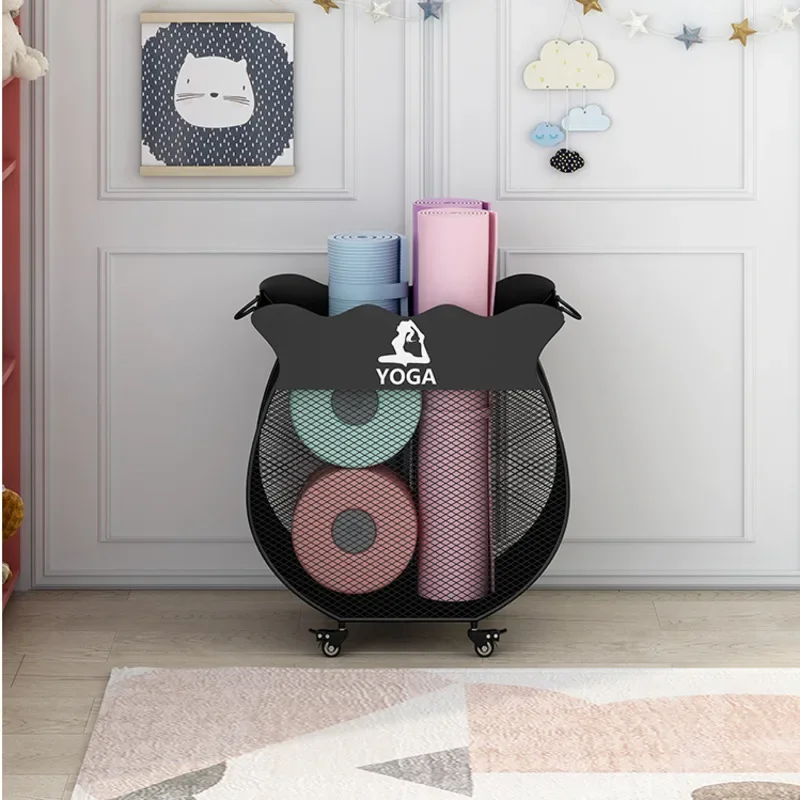  Yoga Mat & Sports Gear Wheel Storage Rack Multi-Functional Space-Saving Laundry & Equipment Basket