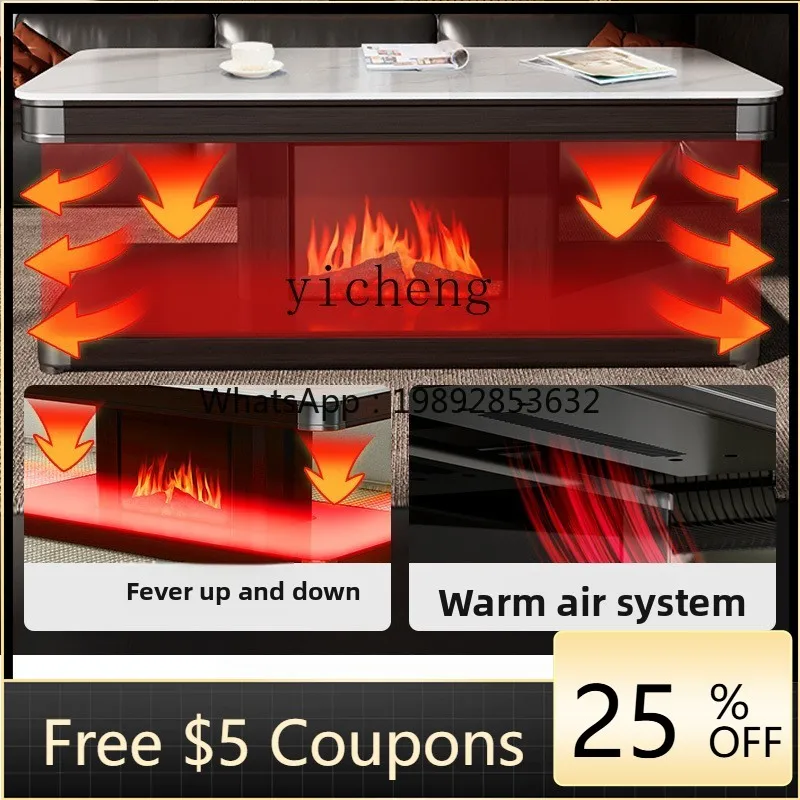 

lift fire tea table one-piece household table electric heating new heating table living room electric oven