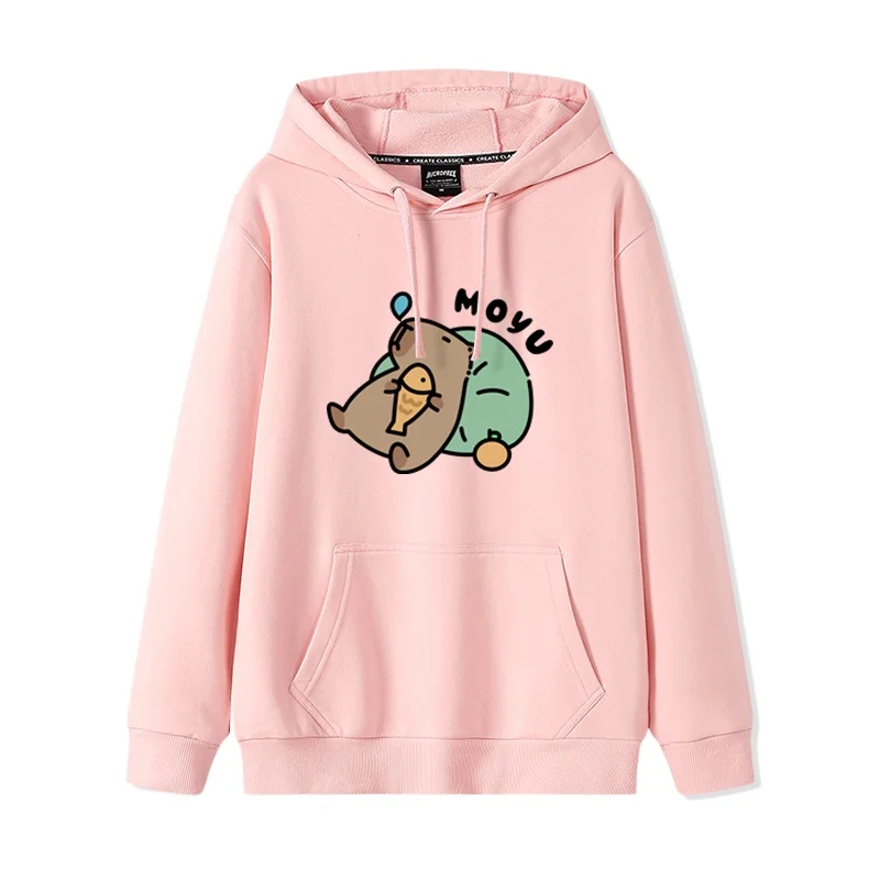 

Capybara Women's Round Neck Hoodie Women's Top Trendy Fashion Hoodie Influencer Couple Loose Casual Jacket Couple Hoodie