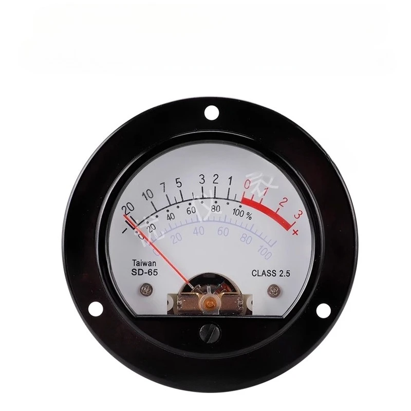 Retro Dial Meter Vu Instrument Current Meter with Yellow Backlight SD-65 Round Black Analog Meter Head