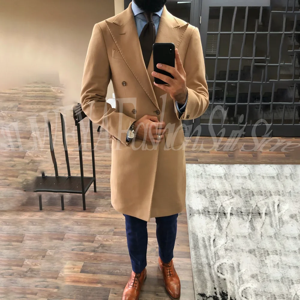 

SILIWEYA Double Breasted Men's Suit Wedding Tuxedo 2-piece Blazer Set Jacket Pants Groom Formal Male High Quality Long Coat