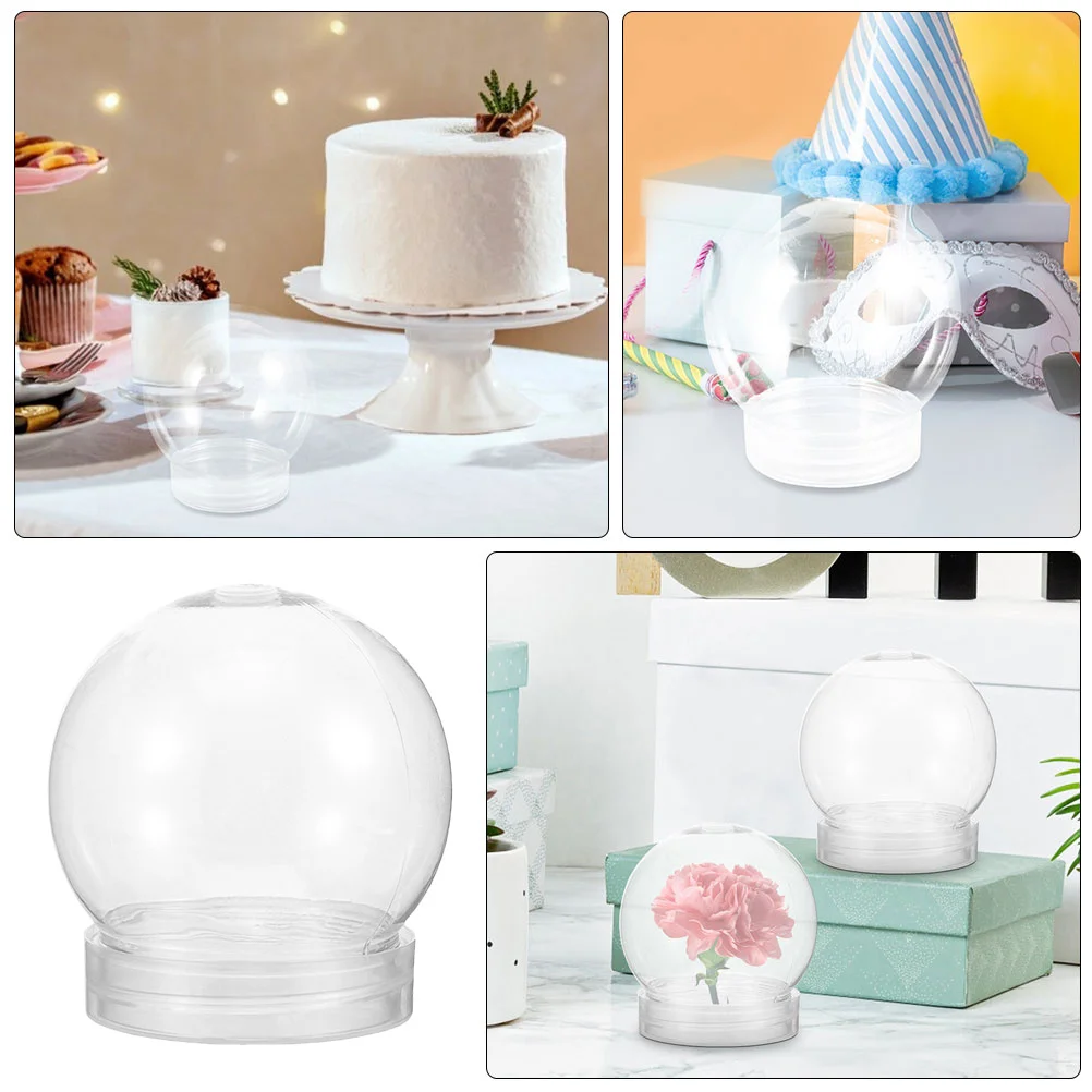 

6Pcs Transparent Snow Globe 150Ml Plastic Ball DIY Craft Kit for Christmas Decoration Making Accessories
