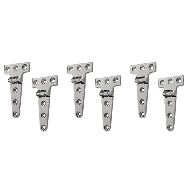 6 PCS Heavy Duty T Hinge 316 Stainless Steel Marine Grade Casting Hinge Door Hatch Hinge Boat