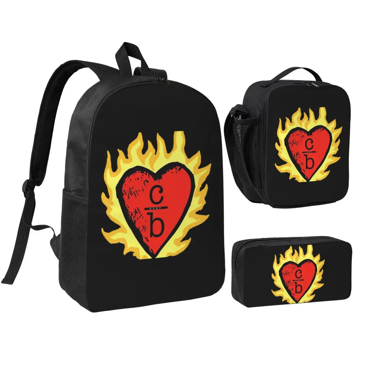 

Clothes Over Bros Heart Logo Backpack Boys Girls BookBag School Bag Shoulder Bags 3ps Insulated Lunch Bag Pencil Case