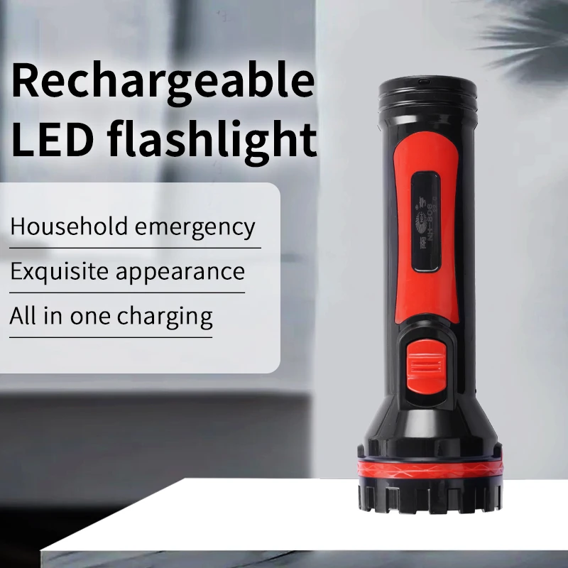 

LED outdoor waterproof flashlight ABS material high power rechargeable flashlight