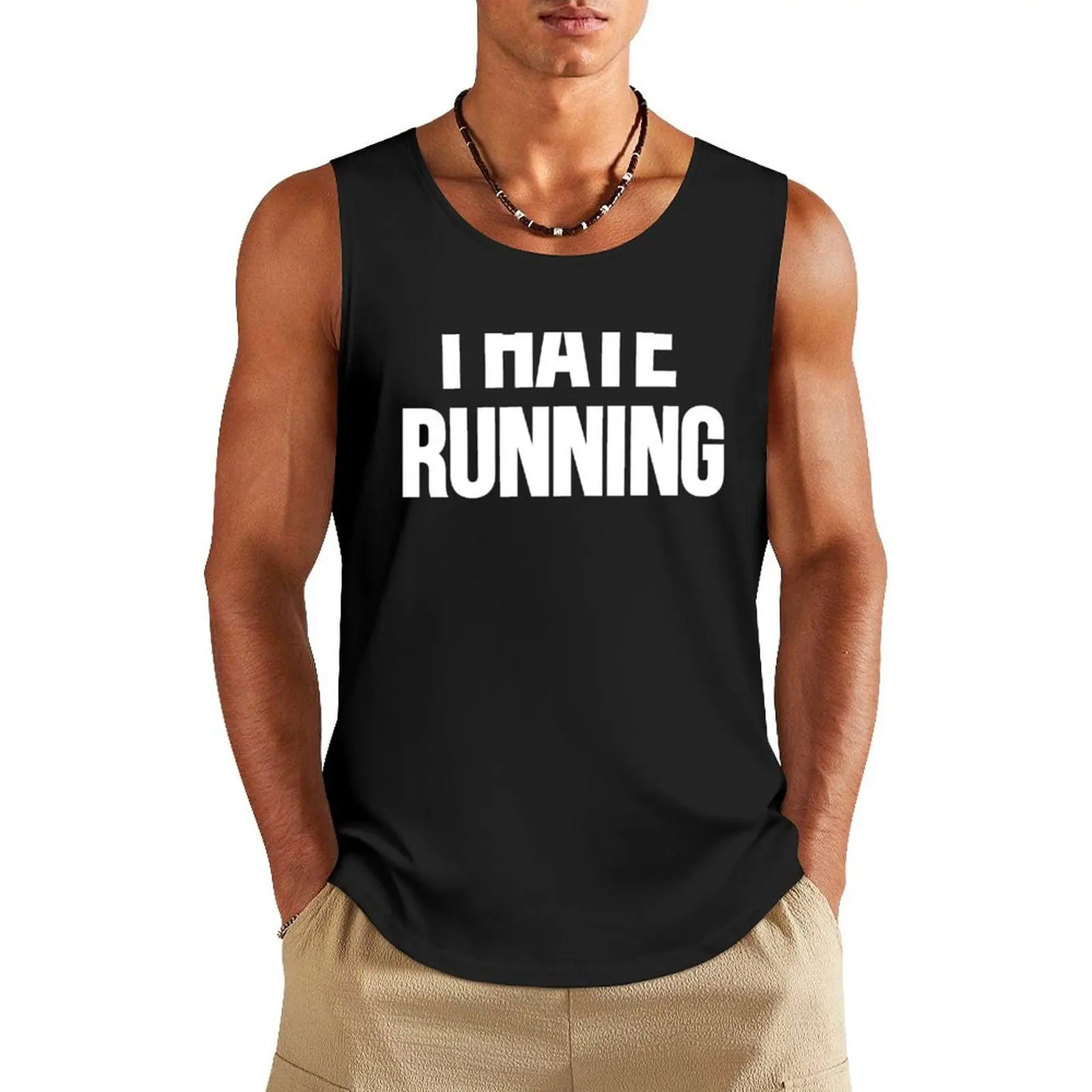 

I Hate Running Funny Gym Workout Cardio Tank Top Fitness men clothing men clothes gym shirts