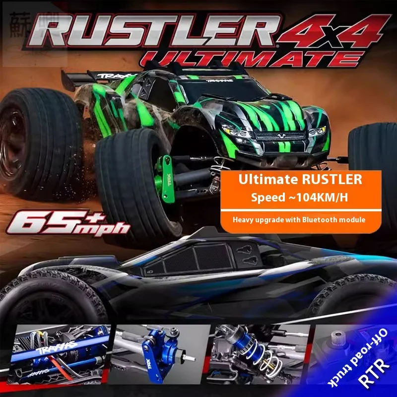 

TRAXXAS 2024 Ultimate Rustler Remote Control Electric 4WD Off Road Vehicle Field Truck 67097-4 Simulation Children's Toy