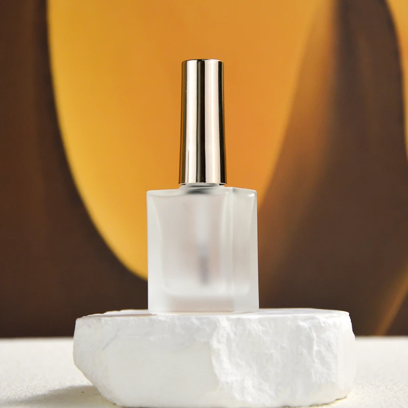 100 個 15 ミリリットル空のつや消しマニキュアボトル化粧品容器黒ガラス蓋付きブラシネイルガラスボトルブラシ付き