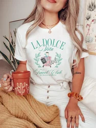 Kawaii Cute Top Short Sleeved Women's Trendy Pattern Printing Fun Summer O-Neck Style Casual Versatile Travel Vacation T-Shirt