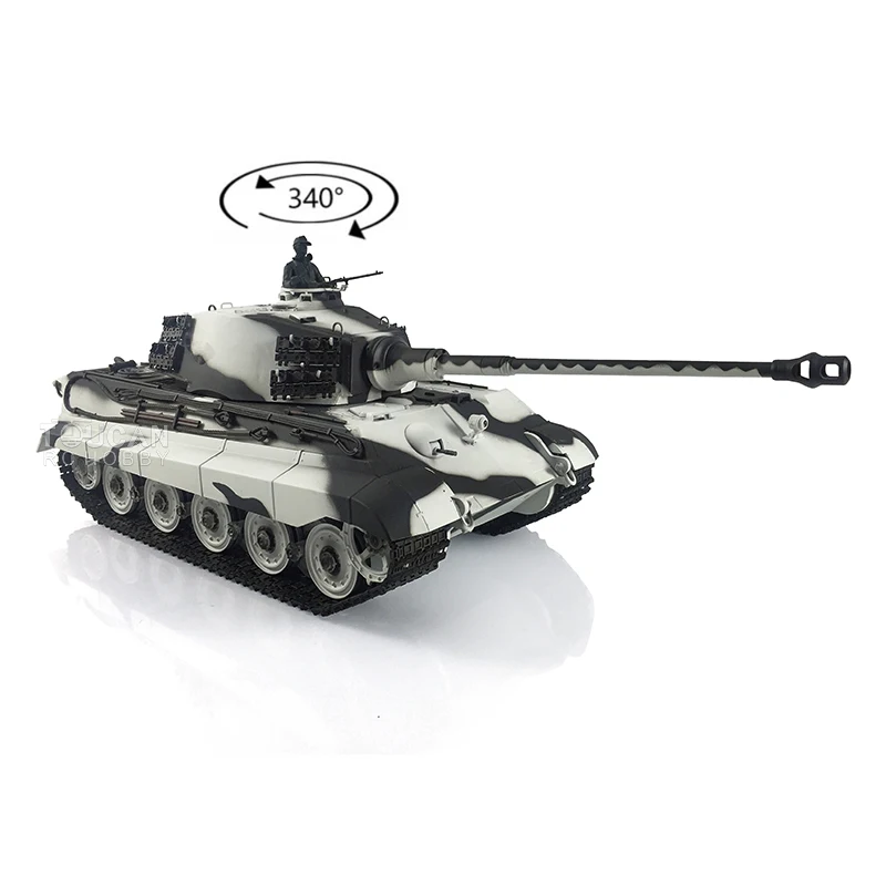 2.4G Heng Long 1/16 7.0 Plastic German King Tiger RTR RC Tank Model 3888A Infrared Battle Military Vehicle Toy TH17517