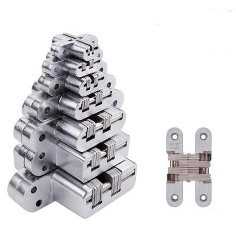 7 Size 304 Stainless Steel Hidden Hinges Invisible Concealed Folding Door Hinge With Screw For Furniture Hardware