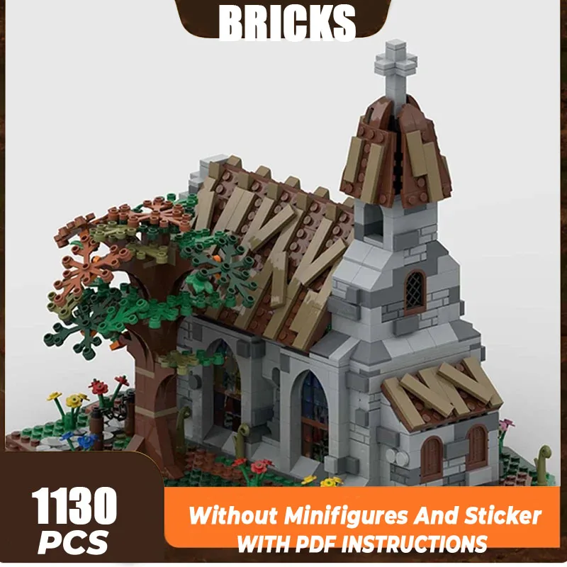 Moc Building Bricks Street View Model Medieval Village Church Technology Modular Blocks Gifts Christmas Toys DIY Sets Assembly