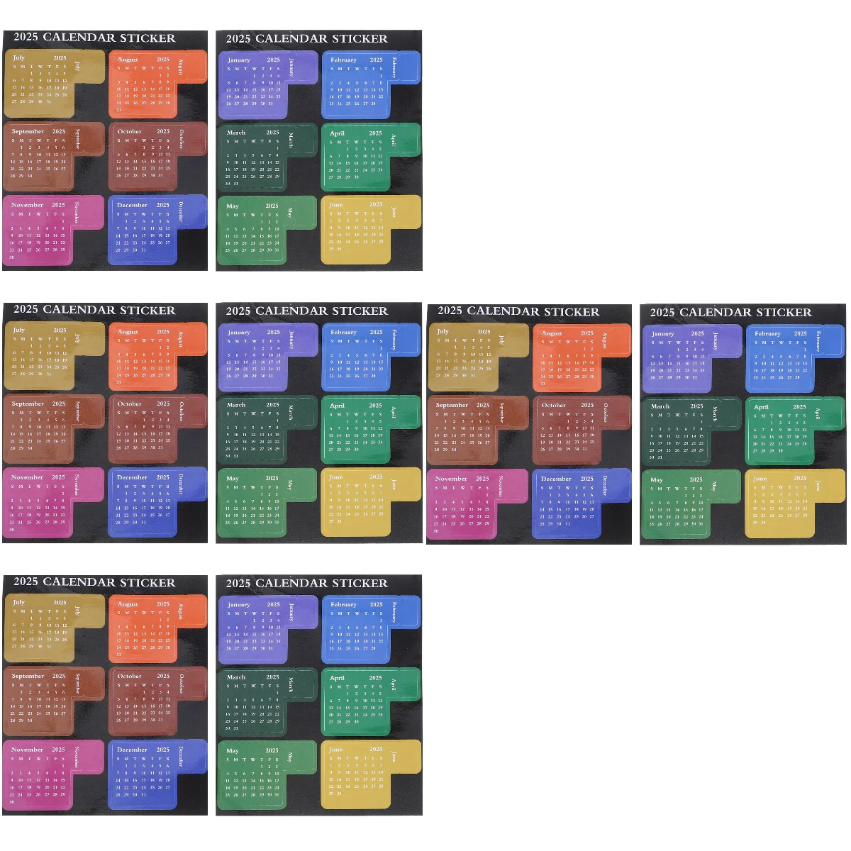 4 Sets 2025 Index Post Monthly Calendar Stickers Household Planner Daily Tabs Decorate Schedules Coated Paper Adhesive Portable