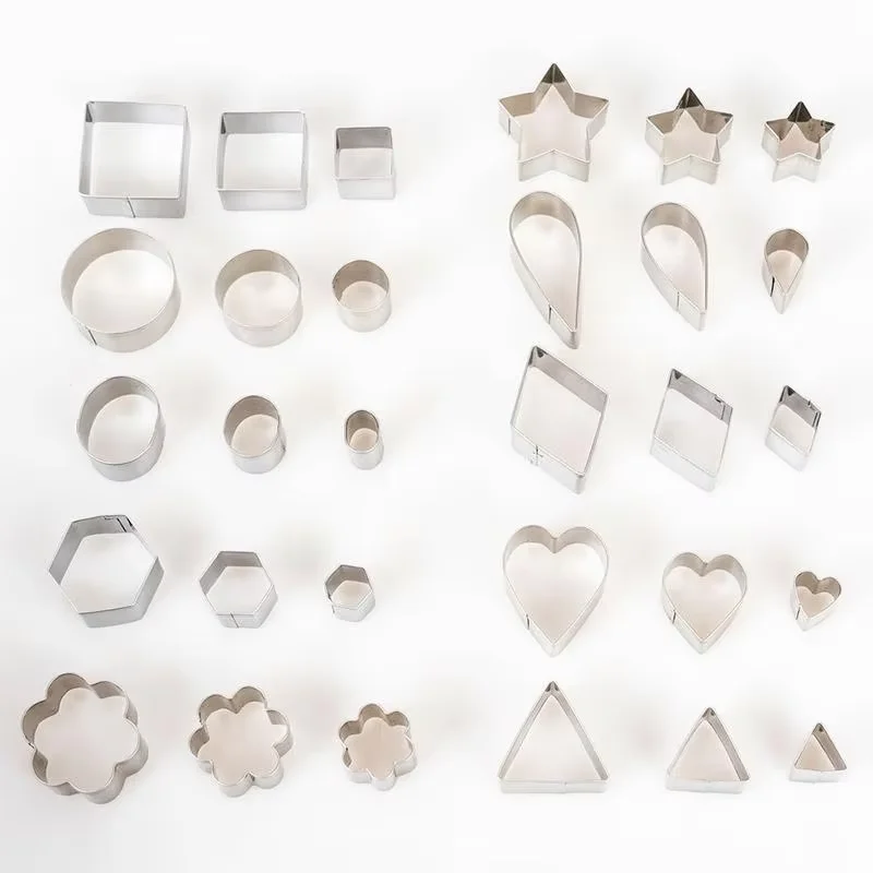 30 Stück/Box Edelstahl Zuckerplätzchen-Prägestempel Keksausstecher DIY Fondant Kuchenform Gebäckdekor Backzubehör – Detail 2