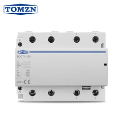 TOCT1-100 4P 100A 4NO 400V 50/60HZ Din rail Household ac Modular contactor 4NO or 2NO 2NC 230V coli