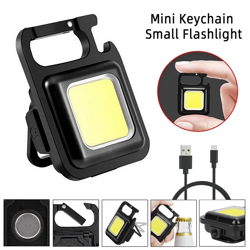 Lampada portatile COB nuovo portachiavi Mini torcia esterna Mini proiettore campeggio forte luce di lavoro magnetica luci di emergenza