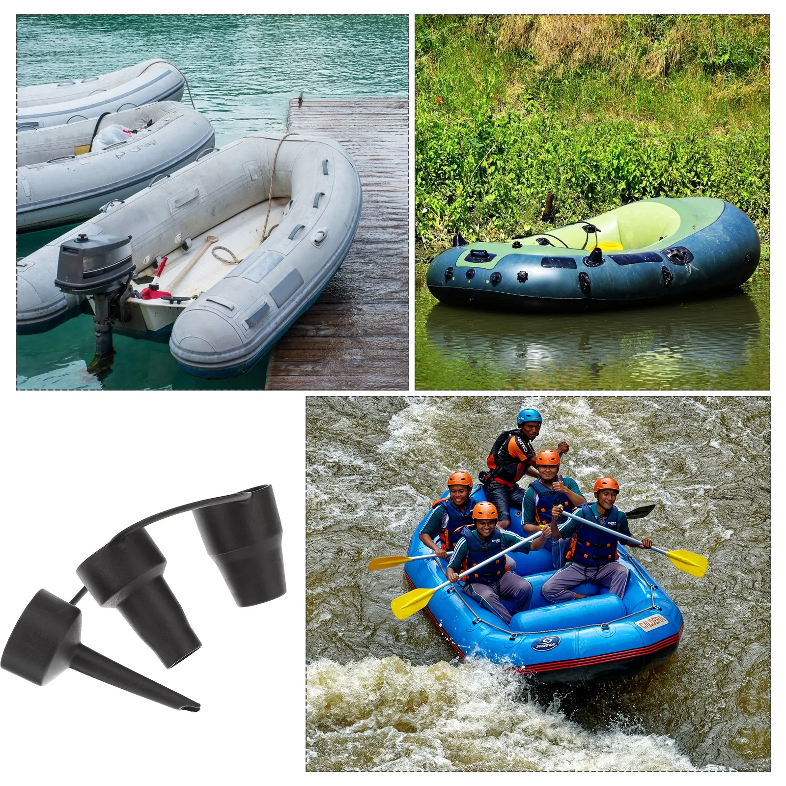 2 Sets 3 Sizes Air Pump Nozzle Adapter Plastic Inflator Replacement for Inflatables Sturdy Durable 3 Detachable Nozzles Premium