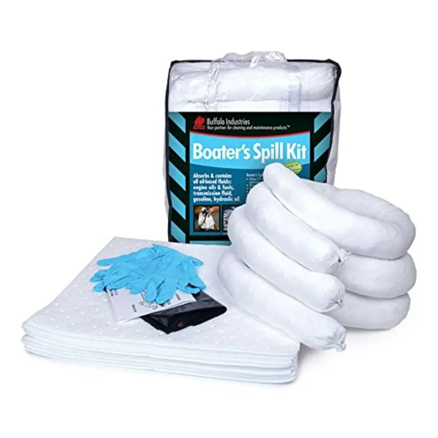 

92003 Комплект для проливания катера. Впитывает жидкости на масляной основе. Пятнадцать 15 x 18, тяжелый вес, только в массе и ламинированный, переработанный полипропилен.