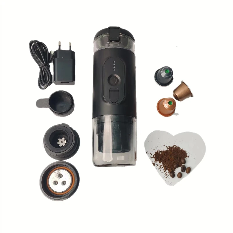 

Outdoor Portable Mini Capsule Travel Espresso Coffee Making Battery Electric Car Coffee Maker Machine