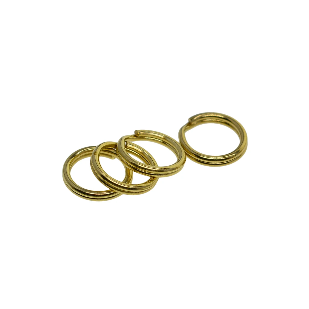 50pcs 10 mm small tiny brass Circle round Split Key Rings keyring keychains DIY EDC links