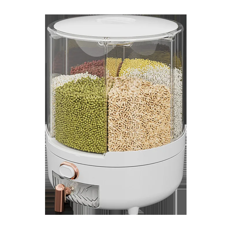 

Вращающийся контейнер для круп и риса, защищенный от насекомых и влаги, с герметичной крышкой, большой емкости